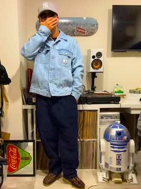 「Calvin Klein（カルバン・クライン）のアイテム」を使った、lowrellさん（メンズ・165cm）の春コーディネート