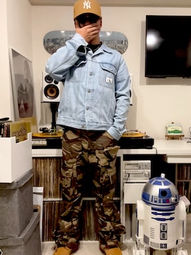 「NEWERA（ニューエラ）のアイテム」を使った、lowrellさん（メンズ・165cm）の夏コーディネート