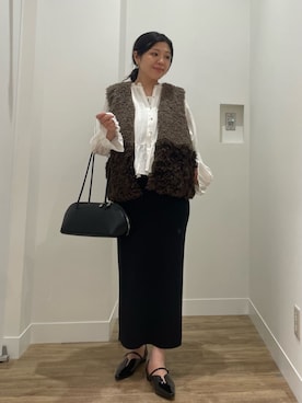 「アイテム（その他アウター、ブラウン系）」を使った、ONOさん（レディース・162cm）の秋コーディネート