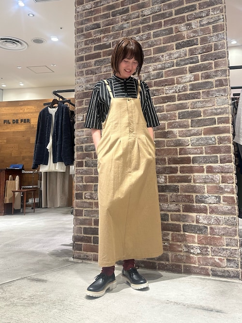 綿麻ツイル　フィッシュテールジャンスカ