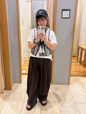 「LEPSIM（レプシィム）のアソートビスチェ　1044015（その他トップス、ブラック系）」を使った、kayoさん（レディース・148cm）の夏コーディネート