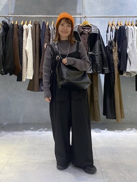 「アイテム（オールインワン・サロペット）」を使った、kayoさん（レディース・148cm）の冬コーディネート