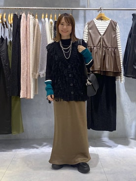 「アイテム（ベスト）」を使った、kayoさん（レディース・148cm）の秋コーディネート