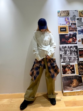 「Timberland（ティンバーランド）のアイテム（キャップ）」を使った、玲奈(Rena)さん（レディース・161cm）の秋コーディネート