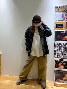 「Timberland（ティンバーランド）のアイテム（キャップ）」を使った、玲奈(Rena)さん（レディース・161cm）の秋コーディネート