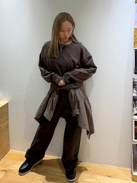 「Timberland（ティンバーランド）の【TOKYO DESIGN COLLECTIVE】ベイカー パンツ ユニセックス（その他パンツ）」を使った、玲奈(Rena)さん（レディース・161cm）の秋コーディネート