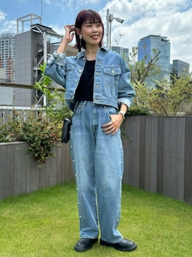 「SOMETHING（サムシング）のアイテム（ブルゾン）」を使った、Right-on STAFFさん（レディース・164cm）の夏コーディネート