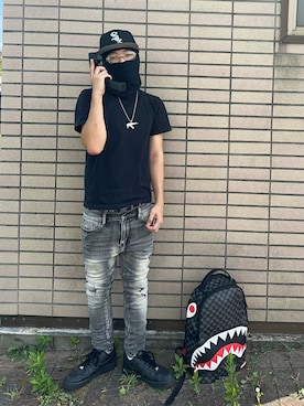 「アイテム（バックパック/リュック）」を使った、drippyboy045さん（メンズ・167cm）の夏コーディネート