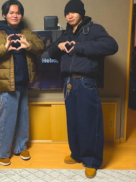 「アイテム（ブーツ）」を使った、じょうさん（メンズ・169cm・10代）の冬コーディネート