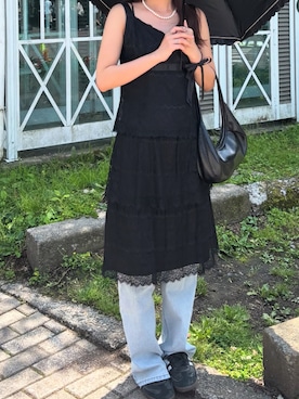 「ZARA（ザラ）のアイテム（ハンドバッグ）」を使った、bluejandiさん（レディース・157cm）の夏コーディネート