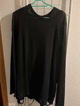 「minsobi（ミンソビ）のシースルーサマーニット（ニット/セーター、ブラック系）」を使った、koutancobuさん（メンズ・170cm）の春コーディネート