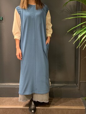 「アイテム（デニムスカート、グレー系）」を使った、ayakaさん（レディース・160cm）の夏コーディネート