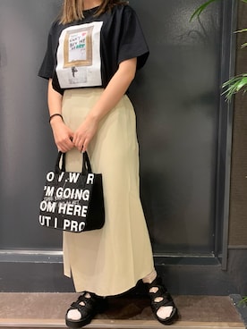 「ONE MADE（ワンメイド）のアイテム（バッグ）」を使った、ayakaさん（レディース・160cm）の夏コーディネート
