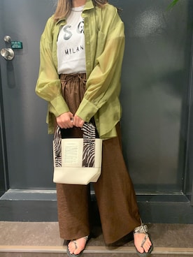 「MSGM（エムエスジーエム）のアイテム」を使った、ayakaさん（レディース・160cm）の夏コーディネート