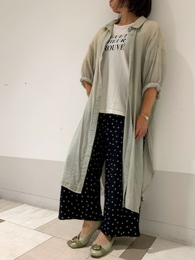 「アイテム（パンプス、グリーン系）」を使った、HIMIKO　あべのハルカス店さん（レディース・150cm）の夏コーディネート