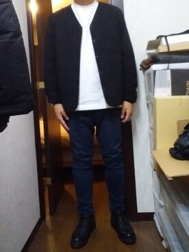「Snow Peak（スノーピーク）のアイテム（その他アウター）」を使った、Yさん（メンズ・176cm）の冬コーディネート