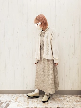 「ehka sopo（エヘカソポ）のTストラップシューズ（その他シューズ）」を使った、rio✿さん（レディース・153cm）の冬コーディネート