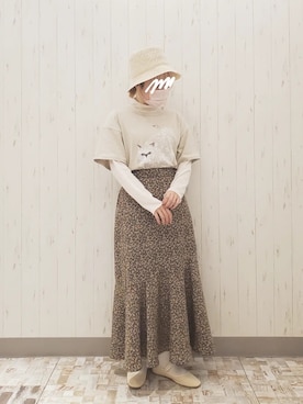「ネコ」｜「アイテム（その他シューズ）」を使った、rio✿さん（レディース・153cm）の春コーディネート