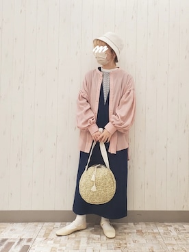 「ehka sopo（エヘカソポ）のアイテム（ジャンパースカート）」を使った、rio✿さん（レディース・153cm）の春コーディネート