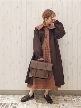「ehka sopo（エヘカソポ）のアイテム（その他アウター）」を使った、rio✿さん（レディース・153cm）の秋コーディネート