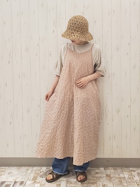 「ペーパーハット」｜「アイテム（ワンピース/ドレス）」を使った、rio✿さん（レディース・153cm）の夏コーディネート