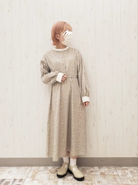 「ehka sopo（エヘカソポ）のTストラップシューズ（その他シューズ）」を使った、rio✿さん（レディース・153cm）の冬コーディネート