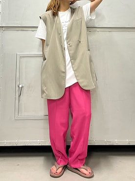 「RODE SKO」｜「アイテム（その他アウター）」を使った、honoka187さん（レディース・158cm）の夏コーディネート