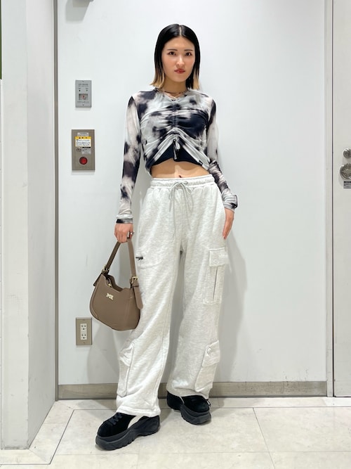 セール】DRAWSTRING MESH TOP（Tシャツ/カットソー）｜X-girl