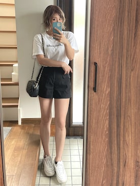 「shopnikoniko（ショップニコニコ）のアイテム（ショルダーバッグ）」を使った、ひーさん🗿💬さん（レディース・165cm）の夏コーディネート