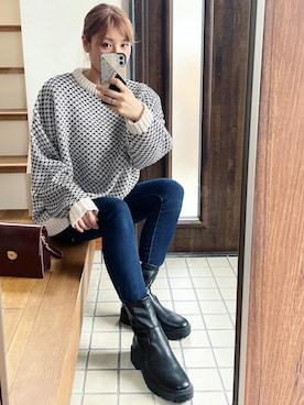 「モーメントプラス」｜「アイテム（ブーツ）」を使った、ひーさん🗿💬さん（レディース・165cm）の秋コーディネート