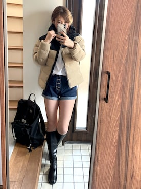 「TIGORA（ティゴラ）のアイテム（ジャケット/アウター）」を使った、ひーさん🗿💬さん（レディース・165cm）の冬コーディネート