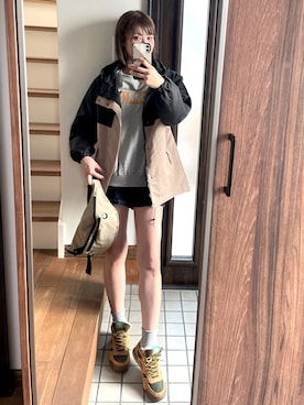 「deux amour（ドゥーザムール）のアイテム（マウンテンパーカー）」を使った、ひーさん🗿💬さん（レディース・164cm）の秋コーディネート