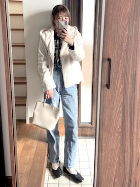 「libelle more（リベル モア）のアイテム（その他アウター）」を使った、ひーさん🗿💬さん（レディース・164cm）の秋コーディネート