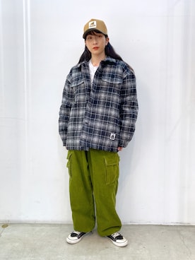「XLARGE（エクストララージ）のアイテム（その他アウター）」を使った、Hinakoさん（レディース・165cm）の秋コーディネート