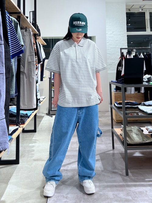 セール】CROWN STRIPED POLO SHIRT（ポロシャツ）｜XLARGE