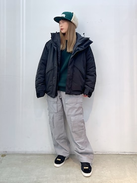 「XLARGE（エクストララージ）のアイテム（その他アウター）」を使った、Hinakoさん（レディース・165cm）の冬コーディネート