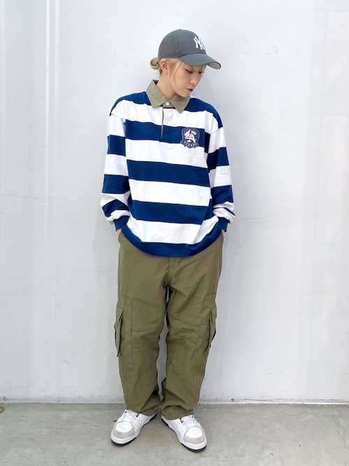 XLARGE SWORD EMBLEM RUGBY SHIRT 即完アイテム XLARGE（エクストララージ）の「EMBLEM STRIPED RUGBY SHIRT