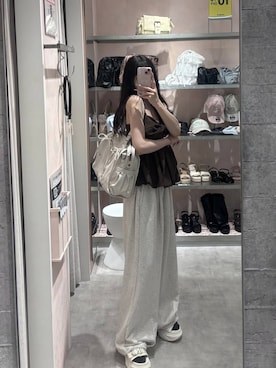 「Heather（ヘザー）のアイテム（パンツ）」を使った、HARUKIさん（レディース・157cm）の夏コーディネート