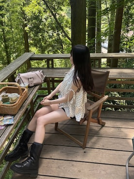 「Heather（ヘザー）のアイテム（バッグ）」を使った、HARUKIさん（レディース・157cm）の夏コーディネート