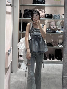 「Heather（ヘザー）のアイテム（バッグ）」を使った、HARUKIさん（レディース・157cm）の夏コーディネート