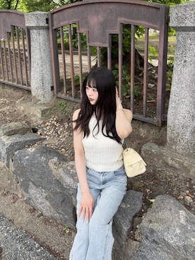 「Heather（ヘザー）のアイテム（パンツ）」を使った、HARUKIさん（レディース・157cm）の夏コーディネート