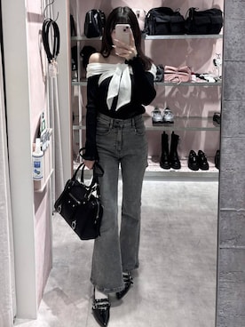 「Heather（ヘザー）のアイテム（パンツ）」を使った、HARUKIさん（レディース・157cm）の春コーディネート