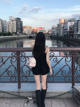 「Heather（ヘザー）のアイテム（バッグ）」を使った、HARUKIさん（レディース・157cm）の夏コーディネート