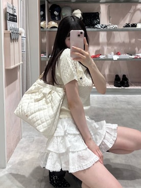 「Heather（ヘザー）のアイテム（バッグ）」を使った、HARUKIさん（レディース・157cm）の春コーディネート