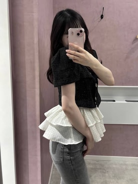 「Heather（ヘザー）の【脚長×美脚を叶える、Heatherの新定番】ISKOフレアデニムパンツ　575793（デニムパンツ、グレー系）」を使った、HARUKIさん（レディース・157cm）の春コーディネート