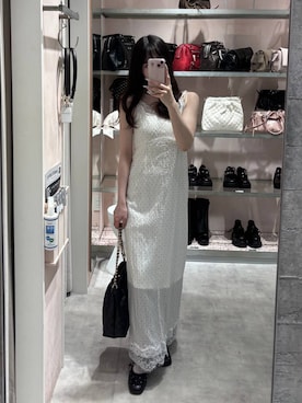 「Heather（ヘザー）の【身長別デニム】レースフレアデニムパンツ　654882（デニムパンツ、グレー系）」を使った、HARUKIさん（レディース・157cm）の春コーディネート
