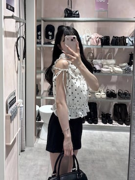 「Heather（ヘザー）のアイテム（パンツ）」を使った、HARUKIさん（レディース・157cm）の夏コーディネート