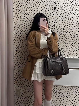 「Heather（ヘザー）のアイテム（バッグ）」を使った、HARUKIさん（レディース・157cm）の春コーディネート