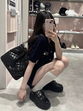 「Heather（ヘザー）のアイテム（トップス）」を使った、HARUKIさん（レディース・157cm）の春コーディネート