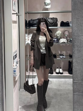 「Heather（ヘザー）のアイテム（パンツ）」を使った、HARUKIさん（レディース・157cm）の秋コーディネート